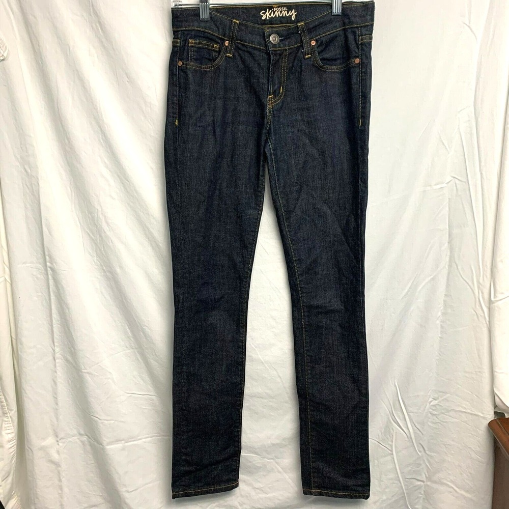 Fossil Skinny Jeans Womens Dark Wash Indigo Denim Slim Fit Stretch Pants